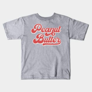 Peanut Butter, Funny Retro Baseball Style Foodie Kids T-Shirt